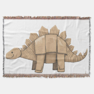 Couverture Plaid Décoratif avec Adorable Dinosaure Cartoon