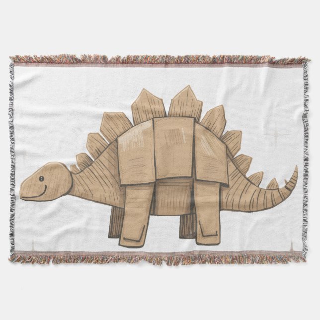 Couverture Plaid Décoratif avec Adorable Dinosaure Cartoon (Devant)