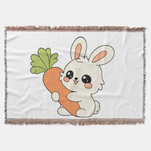 Couverture Plaid Enfant avec Adorable Lapin (Devant)
