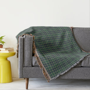 Couverture Plaid vert clair et de marine de clan de Taylor