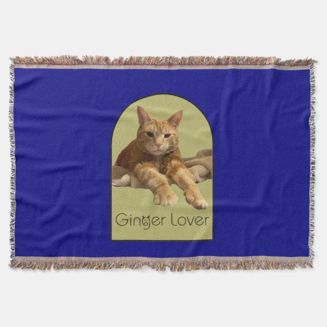 Couverture Plaide de jet bleu marine pour amateur de gingembr (Devant)