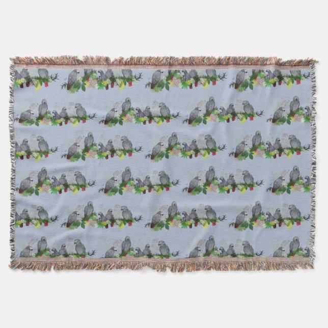Couverture Plaids de fête pour perroquet gris africain (bleu) (Devant)