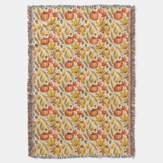 Couverture Plaids de jeté à motif d'automne (devant Vertical)