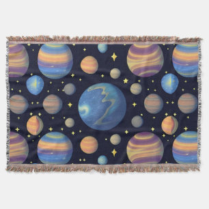 Couverture Planètes et étoiles colorées dans l'espace extra-a