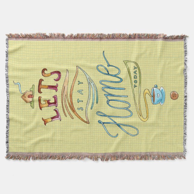 Couverture Plaque de mots Tissée pour Rester à la Maison (Devant)