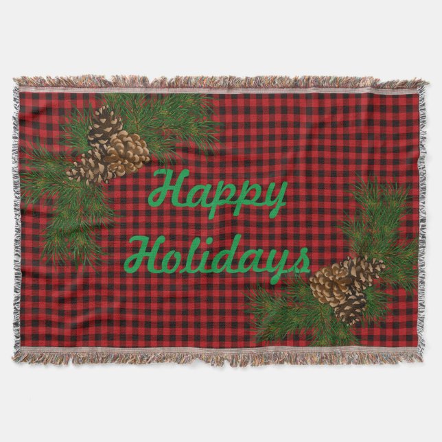 Couverture Plaque rouge et noire - détail du cône de pin (Devant)