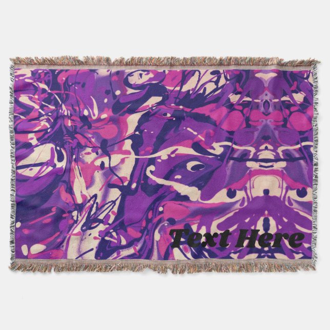 Couverture Plat personnalisé violet, blanc et rose (Devant)