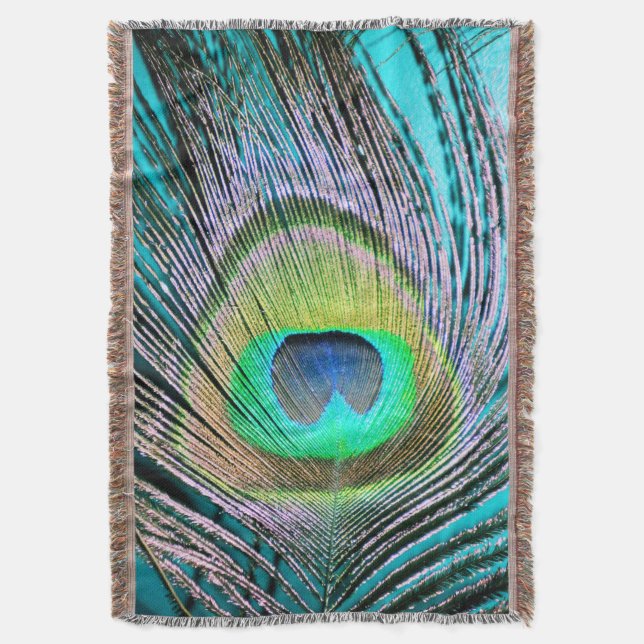 Couverture Plume de paon sur Turquoise (devant Vertical)