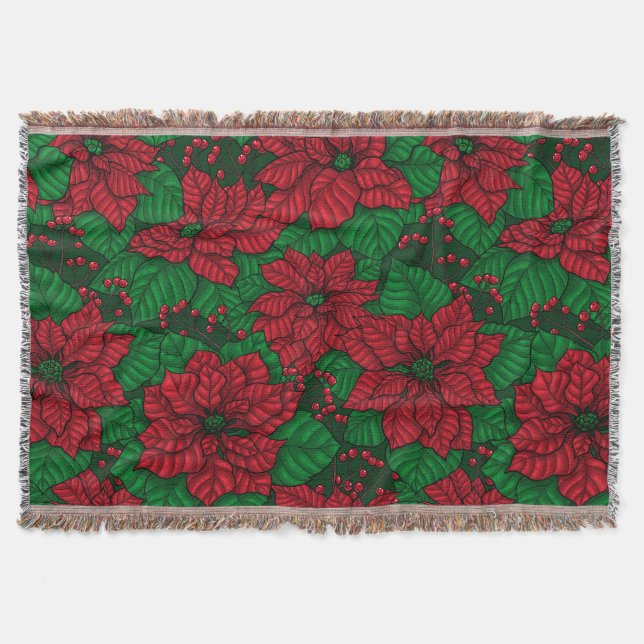 Couverture Poinsettia, motif de Noël (Devant)