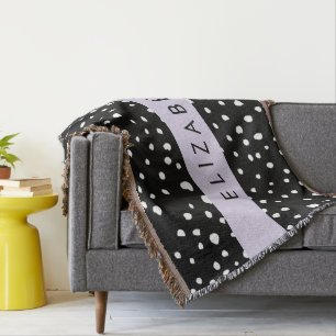 Couverture Points dalmatiens, Spots, Noir et Blanc, Votre nom