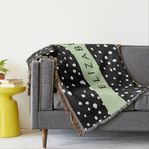 Couverture Points dalmatiens, Spots, Noir et Blanc, Votre nom