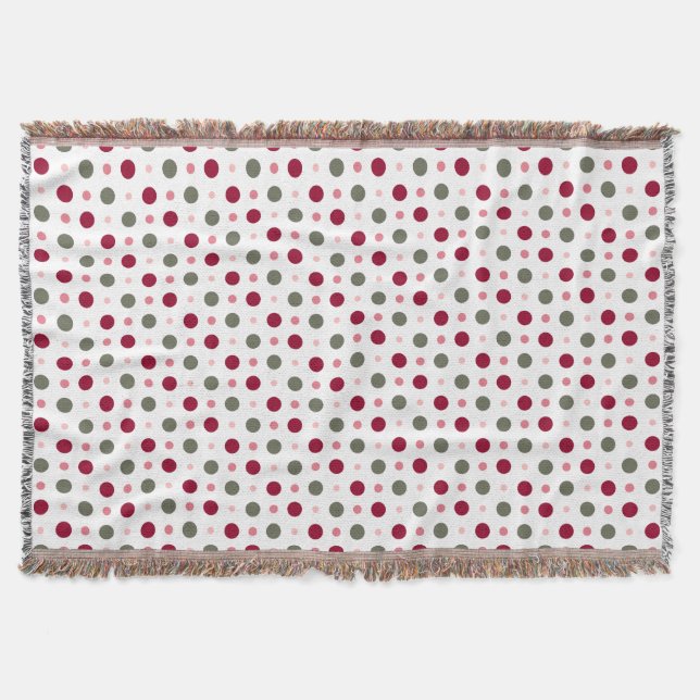 Couverture points roses et verts sauge (Devant)