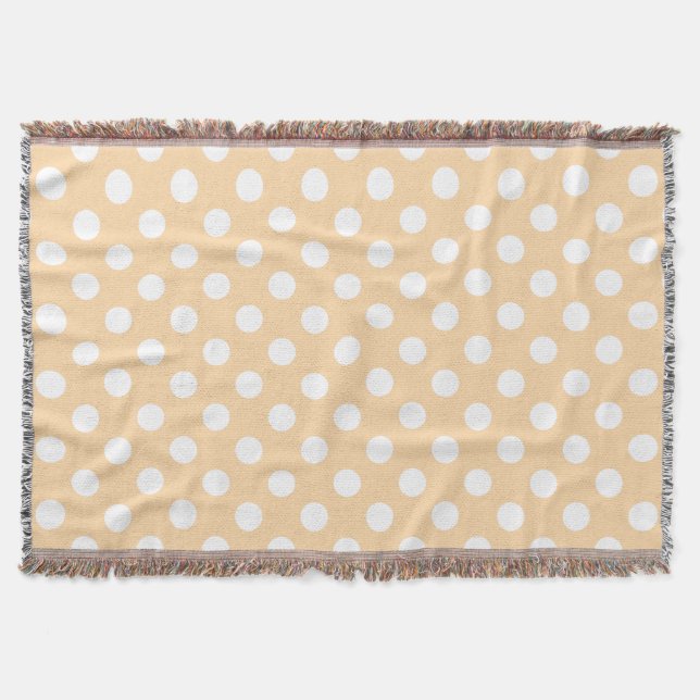 Couverture Pois blancs sur beige (Devant)