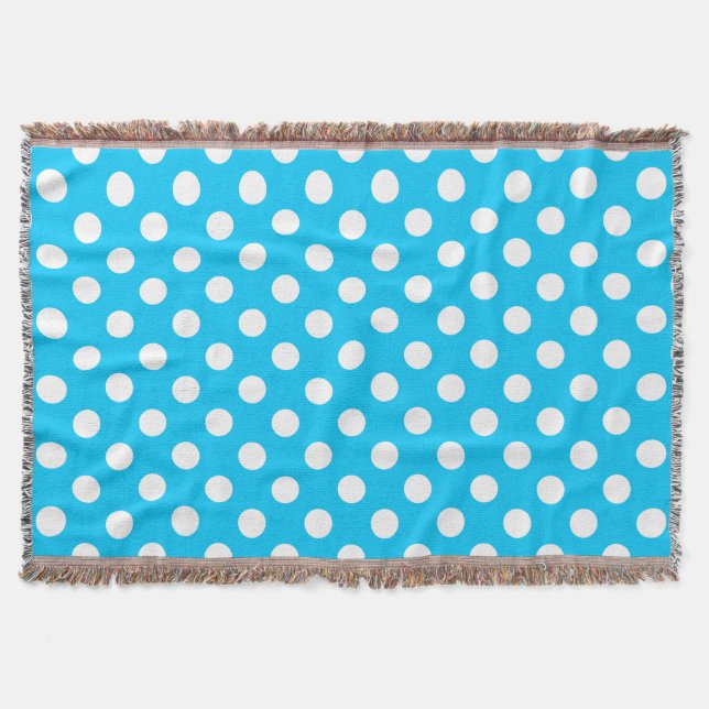 Couverture Pois blancs sur bleu électrique (Devant)