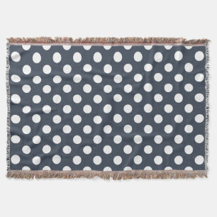 Couverture Pois blancs sur gris bleu