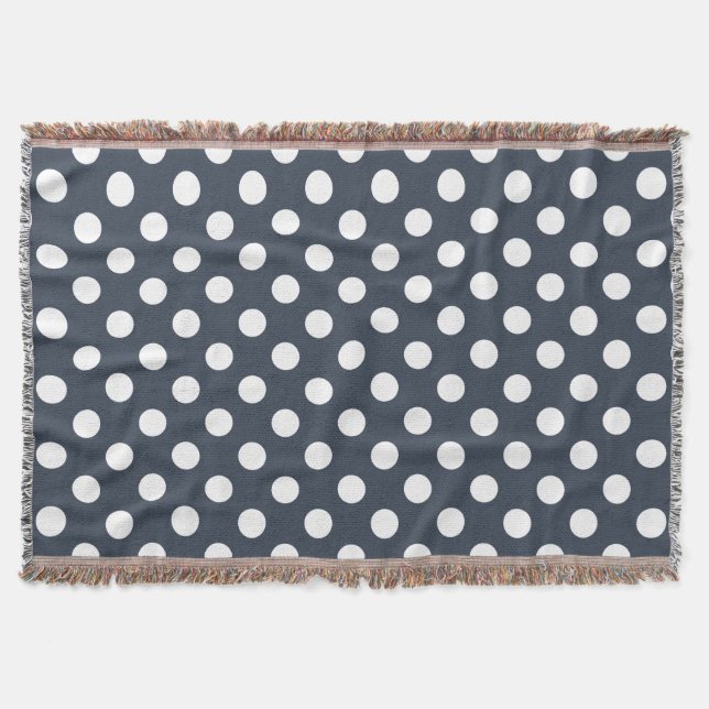 Couverture Pois blancs sur gris bleu (Devant)