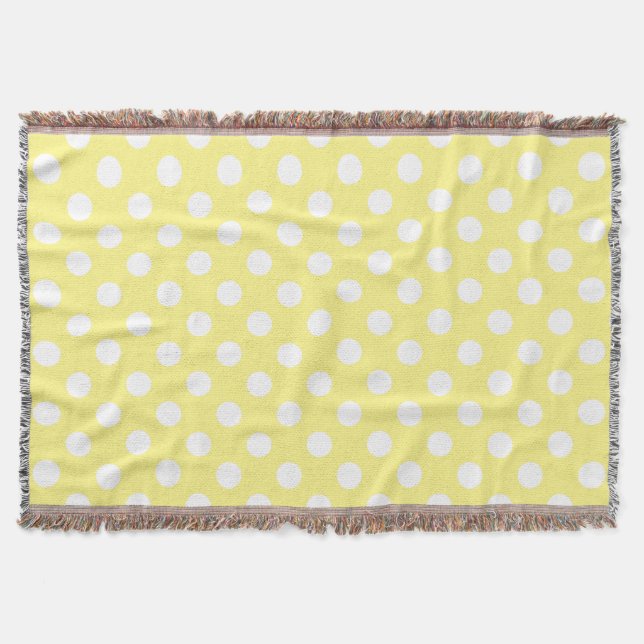 Couverture Pois blancs sur jaune citron (Devant)