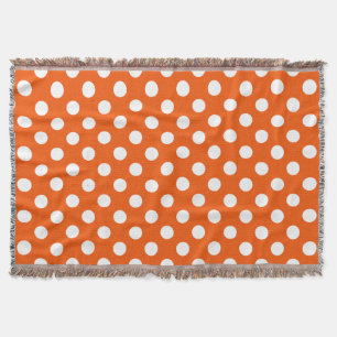 Couverture Pois blancs sur orange