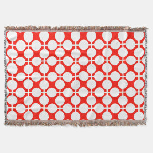 Couverture pois rouge et blanc point et chèque motif est fa