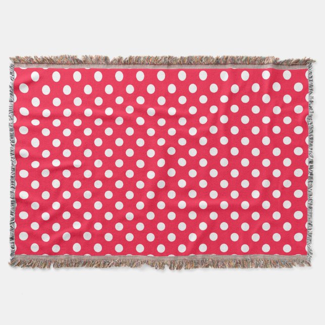 Couverture pois rouge et blanche (Devant)