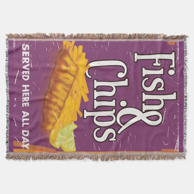 Couverture Poisson vintage et frites Poster (Devant)