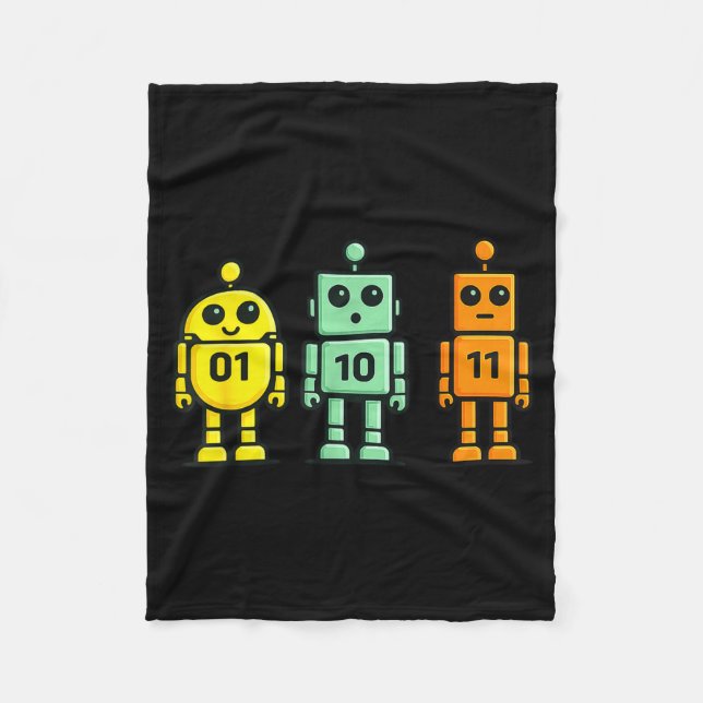 Couverture Polaire 01 10 11 robot drôle code binaire robots 01 10 11 (Devant)