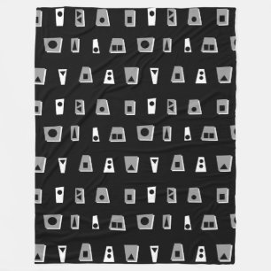 Couverture Polaire 020216 - Gris, blanc et noir sur noir