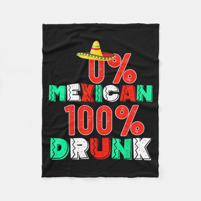 Couverture Polaire 0% mexicain 100% drôle cinco de mayo 2025  (Devant)