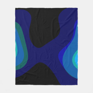Couverture Polaire 1007 Art Abstrait Noir Et Bleu