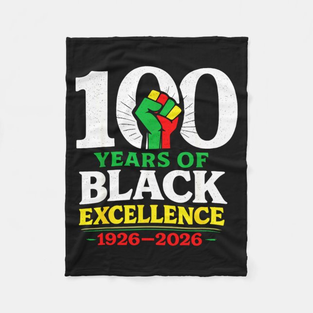 Couverture Polaire 100 Ans D'excellence Noire Centenaire Mois De L'hi (Devant)