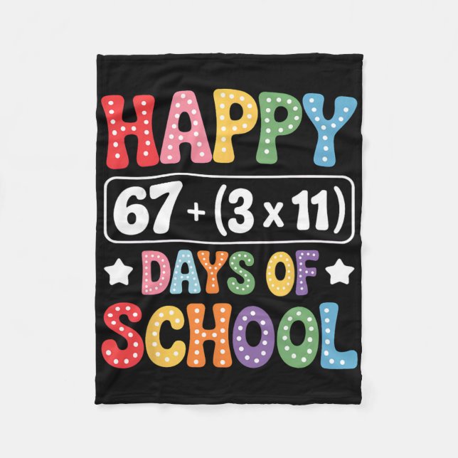 Couverture Polaire 100 Days Of School Math Equation Groovy 67 Meme Te (Devant)