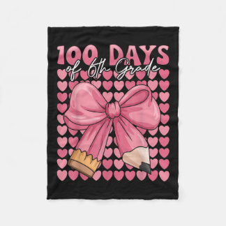 Couverture Polaire 100 Jours De Filles De 6E Année Cute Bow 100e Jour