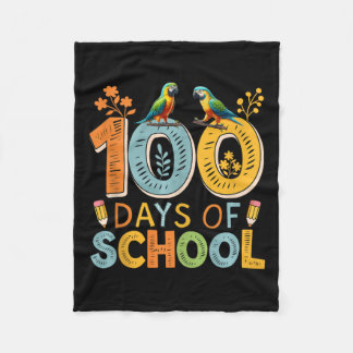 Couverture Polaire 100 Jours D'École Colorful Parrots Mets Enseignant