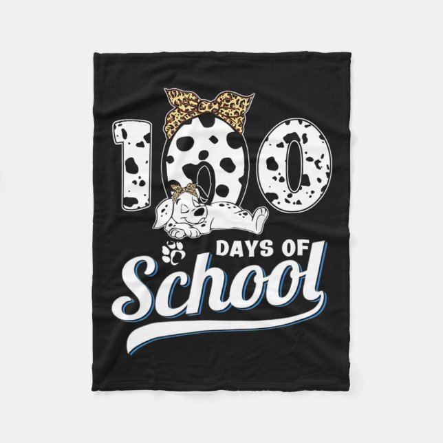 Couverture Polaire 100 Jours D'École Dalmatienne Chien Garçons Filles (Devant)