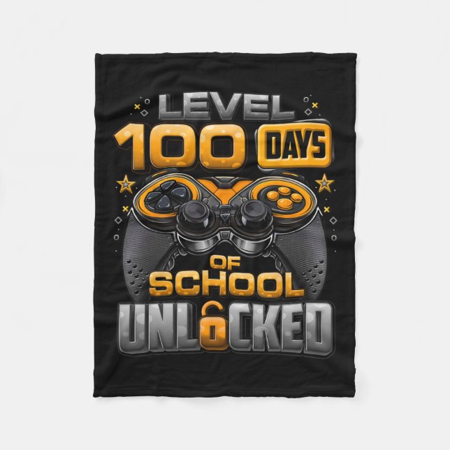 Couverture Polaire 100 Jours D'École Déverrouillé Garçons 100E Jour D (Devant)