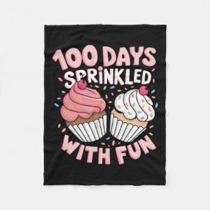 Couverture Polaire 100 Jours Saupoudrés De Fun Cupcake Girls Heureux