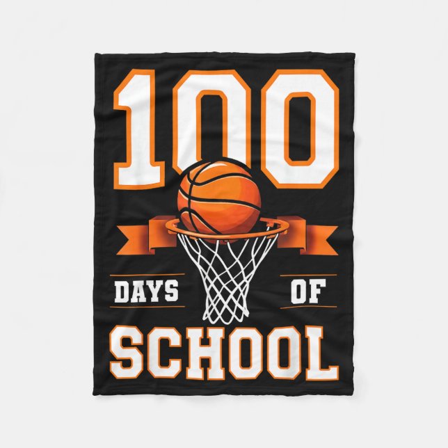 Couverture Polaire 100th Day Of School Basketball Kids 100 Days Of Sc (Devant)