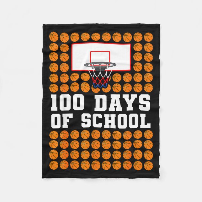 Couverture Polaire 100th Day Of School Basketball Kids 100 Days Of Sc (Devant)