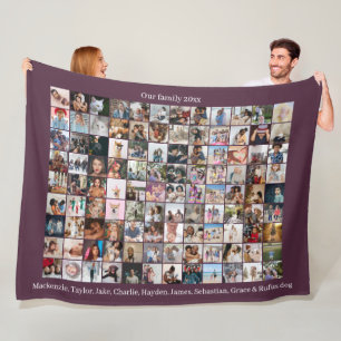 Couverture Polaire 108 Collage photo et texte Personnalisé do-it-your