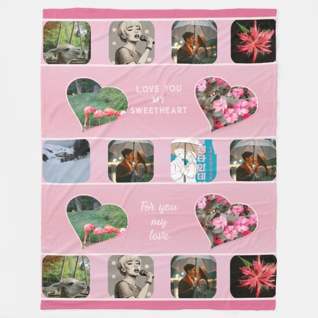 Couverture Polaire 10 Photo collage et typographie moderne rose coutu (Devant)