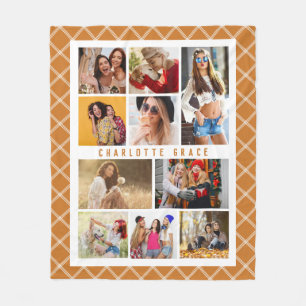 Couverture Polaire 10 Photo Elégant Moderne Brown Plaid Nom élégant