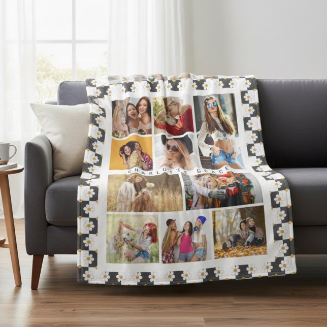 Couverture Polaire 10 Photo Moderne Super Fleur marguerite Nom élégan (Créateur téléchargé)