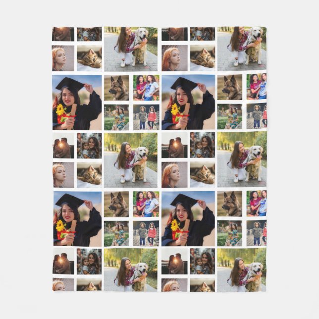 Couverture Polaire 10 photo personnalisée Blanche polaire (Devant)