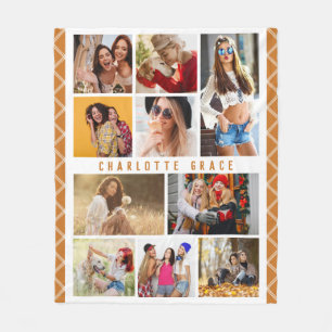 Couverture Polaire 10 Photo Simple Moderne Minimal Plaqué Nom Chic