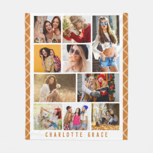 Couverture Polaire 10 Photo Simple Moderne Minimal Plaqué Nom Chic