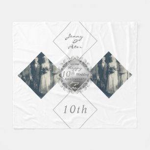 Couverture Polaire 10e, 11, 20, 25e, 70e anniversaire de Mariage 2 Ph