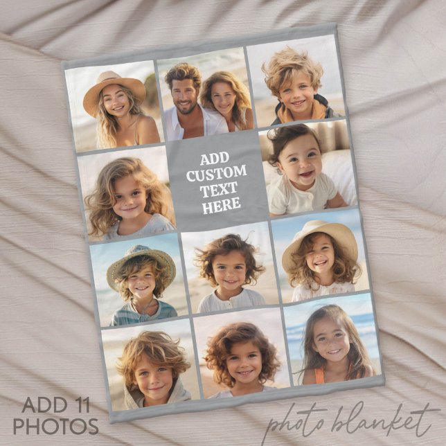 Couverture Polaire 11 Collage photo Instagram avec texte (Photo Blanket - Fleece)