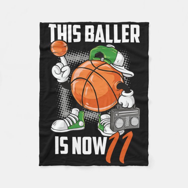 Couverture Polaire 11e anniversaire Bysketbyll Joueur amusant 11 ans  (Devant)