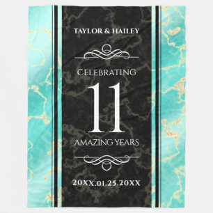Couverture Polaire 11ème anniversaire de Mariage turquoise
