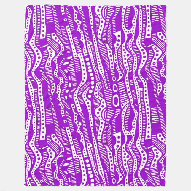 Couverture Polaire 120115 - Violet sur Blanc (Devant)